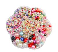 Buer Homie 5600 Perles Demi-Rondes à Dos Plat, 2/3/4/5/6/8/10 Mm, Acrylique, Ronde, Perles, Bijoux, Riche et Coloré