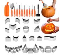Buerfu Accessoires Et Outils De Découpe De s D'Halloween - Outils et Pochoirs de Découpe de pour | 37 Pièces avec Poinçons et Pochoirs pour Adultes