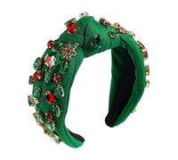 Buerfu Bandeau noué pour femme | Bandeau de Noël en perles - Bandeau de Noël à nœud supérieur pour spectacle de scène, accessoire photo, rendez-vous