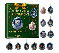 Buerfu Calendrier De L'Avent Pour Noël | Décoration De Fêtes 2D | Ornements Collectibles Pour Le Décompte En Acrylique 2D D'Animaux Mignons - Pour Adultes Hommes Adolescents Garçons Famille
