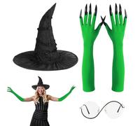 Buerfu Costume de Sorcière pour Filles,Set d'Accessoires pour Déguisement de Sorcière - Accessoires de Jeu pour Fille Déguisement Fête Cosplay Soirée Masquée