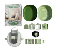 Buerfu Coupe-Légumes Trancheur | Coupe-Oignon Hachoir Alimentaire | Accessoire Cuisine Râpe Fromage Avec Récipient Pour Carotte Oignon Tomate Fruits Maison Camping Appartement