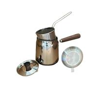 Buerfu Friteuse Compacte - Ustensile De Cuisine En Acier Inoxydable Grande Capacité Avec Panier Et Égouttoir | Friteuse Pour Cuisinière | pour Cuisine Maison Camping Poêle Grill Frites Poisson Maïs