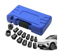 Buerfu Jeu D'extracteurs De Vis Easy Out - Jeu d'Extracteurs de Boulons et Vis à 13 Pièces | Design Ergonomique Poignée Antidérapante pour Roue de Voiture Essieu Boulonnerie