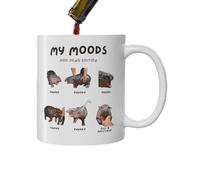 Buerfu M-oo Deng Hippopotame Tasse à café mignon hippopotame M-oo Deng Mug en céramique figurine bébé hippopotame thaïlandais M-oo Deng tasse à café G-ift pour et adultes