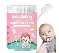 Buerfu Nettoyeur de gaze pour la langue, nettoyant pour la bouche de bébé,30 pièces de gaze écrémée pour nettoyeur de langue - Bâton de nettoyage de gomme de gaze de langue orale, nettoyeur de langue