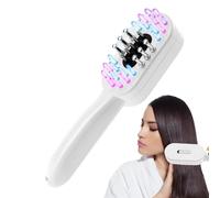 Buerfu Peigne à cheveux électrique | Brosse de massage pour cheveux à lumière rouge et bleue, outil de massage rechargeable pour salon, voyage, dortoir, adultes, mères et filles