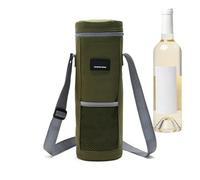 Buerfu Sac isotherme à vin, sac de transport de boissons avec poignée, sac de transport de vin portable, sac de transport de vin pliable, sac de transport d'alcool pour randonnée, camping,