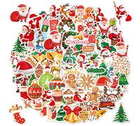 BuerHomie 100 autocollants Noël pour emballage cadeau, décoration fête, ordinateur portable, tasse, bouteille d'eau, autocollant vinyle étanche, sticker esthétique set pour garçons, filles, adultes