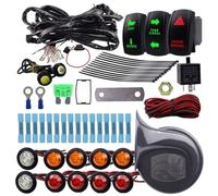 Buerjia Kit de Clignotants ATV UTV Clignotant Universel avec Interrupteur de Virage à Colonne Kit de Clignotant LED 60D