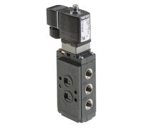Bürkert 131424 Électrovanne pneumatique 3/2, 5/2 voies pour pneumatique avec bride de nom 230 V/50-60 Hz filetage filetage G 1/4 manchon Ø nominal 6
