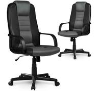 Fauteuil de bureau en cuir et micro-maille - Sofotel - Noir-gris - Ergonomique - Inclinaison libre - Charge max 120 kg