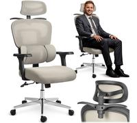 Siège de bureau ergonomique - SOFOTEL - Talin - Micro-maille - Gris - Réglable en hauteur 38-47 cm
