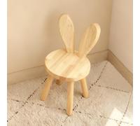 BUERPINKING Chaise Enfant à partir de 3 Ans en Bois Massif -Chaise Enfant Bois d'enfant - 45 x 26 cm - avec Dossier Oreilles de Lapin -Tabouret Enfant pour Manger, Lire et Jouer