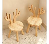 BUERPINKING Chaise Enfant à partir de 3 Ans en Bois Massif -Chaise Enfant Bois d'enfant - 45 x 26 cm - avec Dossier Oreilles de Lapin -Tabouret Enfant pour Manger, Lire et Jouer