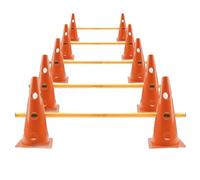 BUERPINKING Kit d'agility pour chiens et chiens - 10 cônes de 23/32 cm de hauteur - Accessoires d'entraînement de football pour exercices d'entraînement - Orange - 32 cm