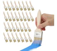BUERPINKING Lot de 30 pinceaux pour lasure pour bois, pinceaux plats, pinceaux à lasure pour peintures, vernis, fournitures de peinture, peinture, teinture, colle, huile de bois, bricolage (3,8 cm)