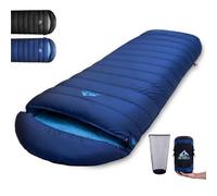 BUERTS BUERTS Sac de Couchage d'hiver en Duvet 680 FP, Sac de Couchage Ultra - léger pour Adultes et Adolescents, idéal pour la randonnée, Le Camping.(Blue, -6℃)