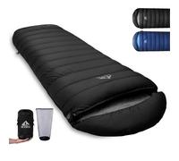 BUERTS Sac de Couchage d'hiver en Duvet 680 FP, Sac de Couchage Ultra - léger pour Adultes et Adolescents, idéal pour la randonnée, Le Camping. (Black, -6℃)