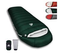 BUERTS Sac de Couchage en Duvet pour Adulte, 680FP, Sac de Couchage d'extérieur pour l'extérieur, Convient pour Le Camping, la randonnée et Les Voyages, avec Sac de Compression. (-10℃, Vert)