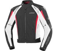 Büse B.Racing Pro Veste Textile moto, Noir/Blanc/Rouge, Taille XS