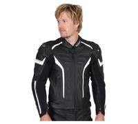 BÜSE Cento Veste de combinaison cuir Noir/Blanc 50 homme