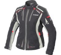 Büse Linda Veste textile de moto pour dames, noir-gris-rouge, taille 36 pour femmes