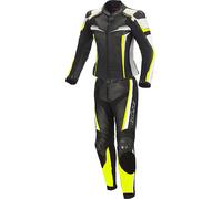 Büse Mille Costume en cuir de moto de dames de deux pièces, noir-jaune, taille 38 pour femmes