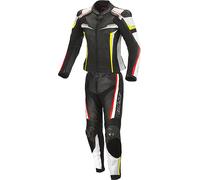 Büse Mille Costume en cuir de moto de dames de deux pièces, noir/rouge/jaune, Taille 36