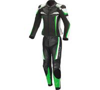 Büse Mille Costume en cuir de moto de dames de deux pièces, noir/vert, Taille 38