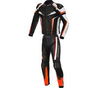 Büse Mille Costume en cuir de moto deux pièces, noir-blanc-orange, taille 48 pour homme