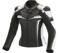 Büse Mille, veste en cuir femmes 21 Noir/Blanc/Gris Noir/Blanc/Gris