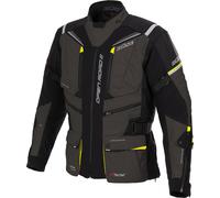 Büse Open Road III Veste textile de moto imperméable pour femmes, noir-gris-jaune, taille 46