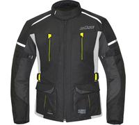 Büse Rider Blouson textile de moto imperméable, noir-gris-jaune, taille XS pour homme
