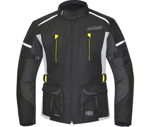 Büse Rider Veste textile de moto imperméable pour femmes, noir/gris/jaune, Taille 36