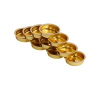 Bütic GmbH Bougeoir plat en laiton 40 mm, pour bougies chauffe-plat de taille standard, Laiton, argenté, 10er Set