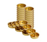 Bütic GmbH Bougeoir plat en laiton 40 mm, pour bougies chauffe-plat de taille standard, Métal, argenté, 30er Set