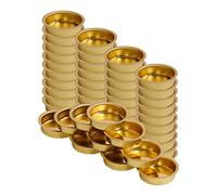 Bütic GmbH Bougeoir plat en laiton 40 mm, pour bougies chauffe-plat de taille standard, Métal, or, 50er Set