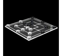 Bütic GmbH Jeu de 19 mini moulins en acrylique transparent et gris, plateau de jeu gravé au laser