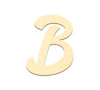 Bütic GmbH Lettre en contreplaqué en peuplier, police HiltonScript, 3 mm, Bois, Großes B, 5 cm