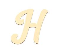 Bütic GmbH Lettre en contreplaqué en peuplier, police HiltonScript, 3 mm, Bois, Großes H, 5 cm