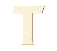 Bütic GmbH Lettres en bois contreplaqué Sea Garden En peuplier 3 mm Disponibles en différentes dimensions, Bois, Großes T, 10 cm