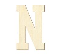 Bütic GmbH Lettres en contreplaqué - Bloc collège - Texte/inscription - peuplier 3 mm - Taille : 15 cm - Lettres : grand N