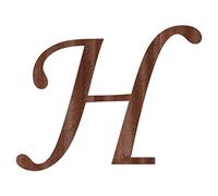 Bütic GmbH Lettres en placage bois MT - Inscription en placage de bois véritable foncé 0,6 mm - Taille au choix - Taille : 15 cm, lettres : grande H