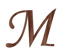 Bütic GmbH Lettres en placage de bois - MT - Lettres en placage de bois foncé de 0,6 mm - Taille au choix : 20 cm - Lettres : grand M