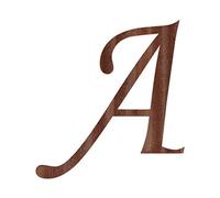 Bütic GmbH Lettres en placage de bois - MT - Lettres en placage de bois foncé de 0,6 mm - Taille au choix : 20 cm - Lettres : grande A