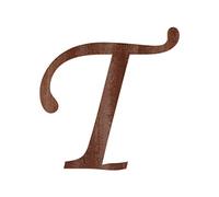 Bütic GmbH Lettres en placage de bois - MT - Lettres en placage de bois foncé de 0,6 mm - Taille au choix : 15 cm - Lettres : grand T