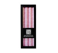 Bütic GmbH Lot de 4 bougies à tige en stéarine colorées 250 mm x Ø 22 mm - Bougies marbrées avec combustion sans résidu, durée de combustion de 10 h, faible suie, inodore, couleur : rose pastel