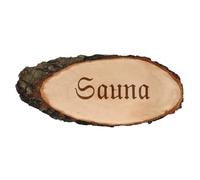 Bütic GmbH Plaque en Bois de Vachette Ovale gravée, Sauna, ca. 10 cm Lang