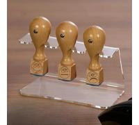 Bütic Lot de 3 tampons pour les enseignants Tampons en bois Tampon d'écolier avec support en acrylique Designs au choix 3er Set 1 - Smileys